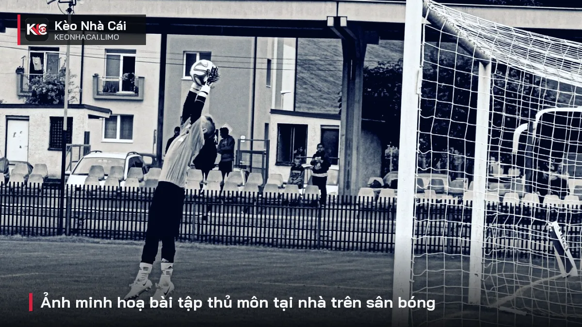Ảnh minh hoạ bài tập thủ môn tại nhà trên sân bóng