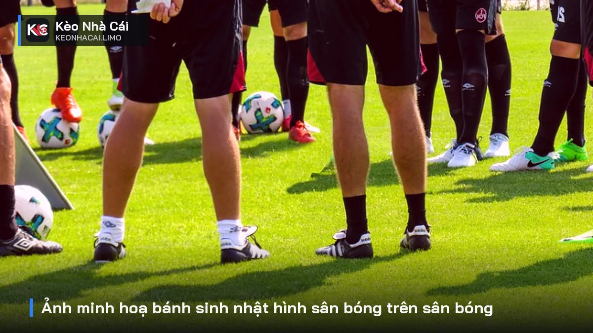 Ảnh minh hoạ bánh sinh nhật hình sân bóng trên sân bóng