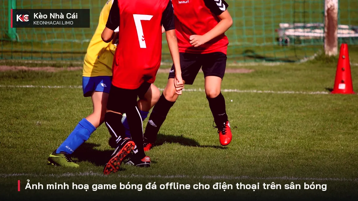 Ảnh minh hoạ game bóng đá offline cho điện thoại trên sân bóng