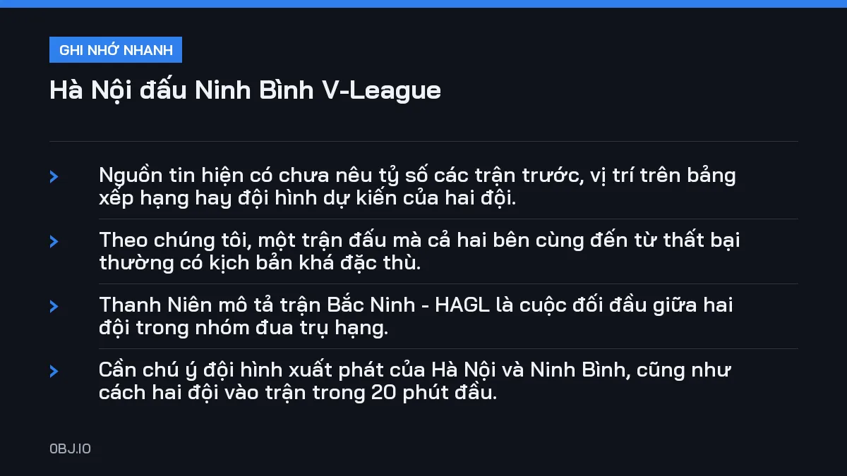 Ghi nhớ nhanh Hà Nội đấu Ninh Bình V-League, 4 điểm quan trọng