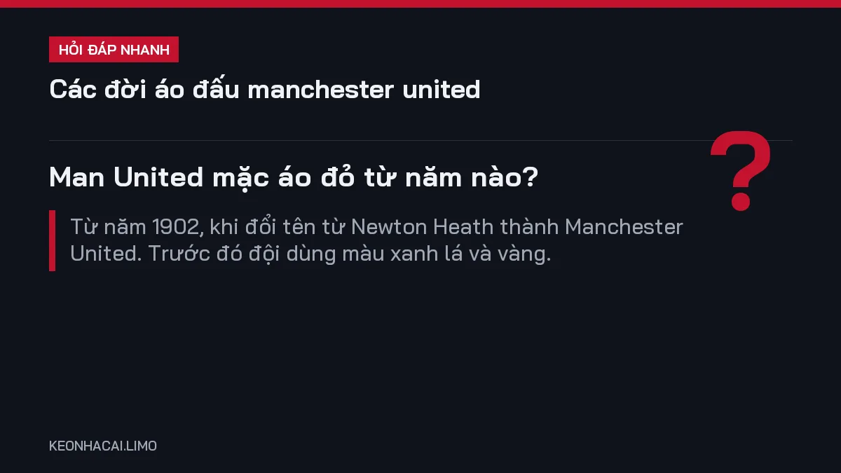 Hỏi đáp nhanh các đời áo đấu manchester united: Man United mặc áo đỏ từ năm nào
