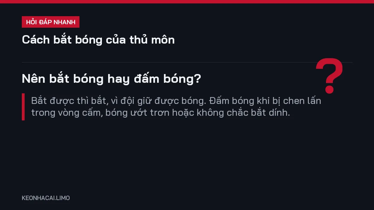 Hỏi đáp nhanh cách bắt bóng của thủ môn: Nên bắt bóng hay đấm bóng