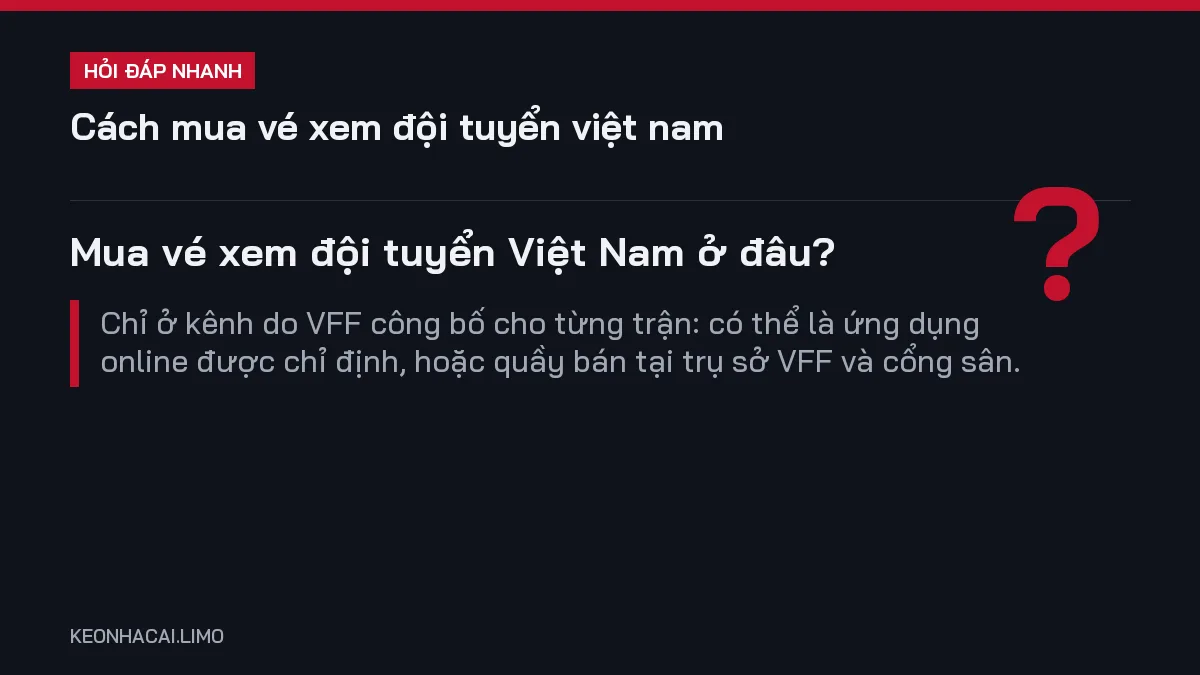 Hỏi đáp nhanh cách mua vé xem đội tuyển việt nam: Mua vé xem đội tuyển Việt Nam ở đâu