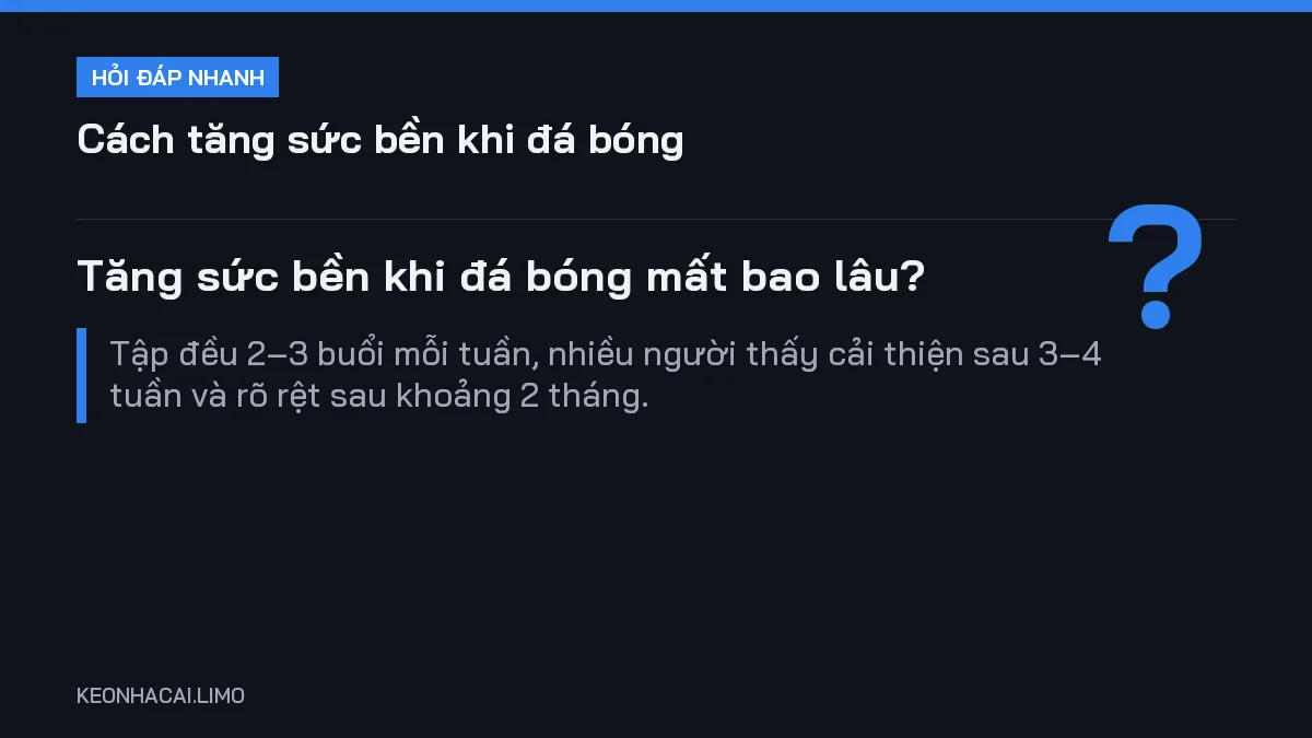 Hỏi đáp nhanh cách tăng sức bền khi đá bóng: Tăng sức bền khi đá bóng mất bao lâu