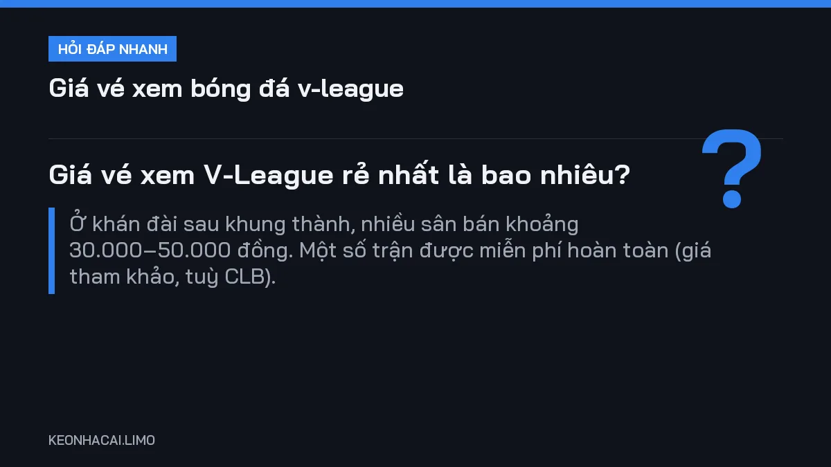 Hỏi đáp nhanh giá vé xem bóng đá v-league: Giá vé xem V-League rẻ nhất là bao nhiêu