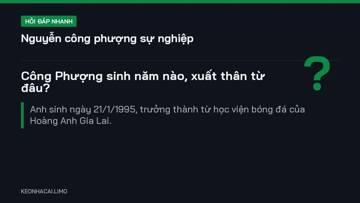 Hỏi đáp nhanh nguyễn công phượng sự nghiệp: Công Phượng sinh năm nào, xuất thân từ đâu
