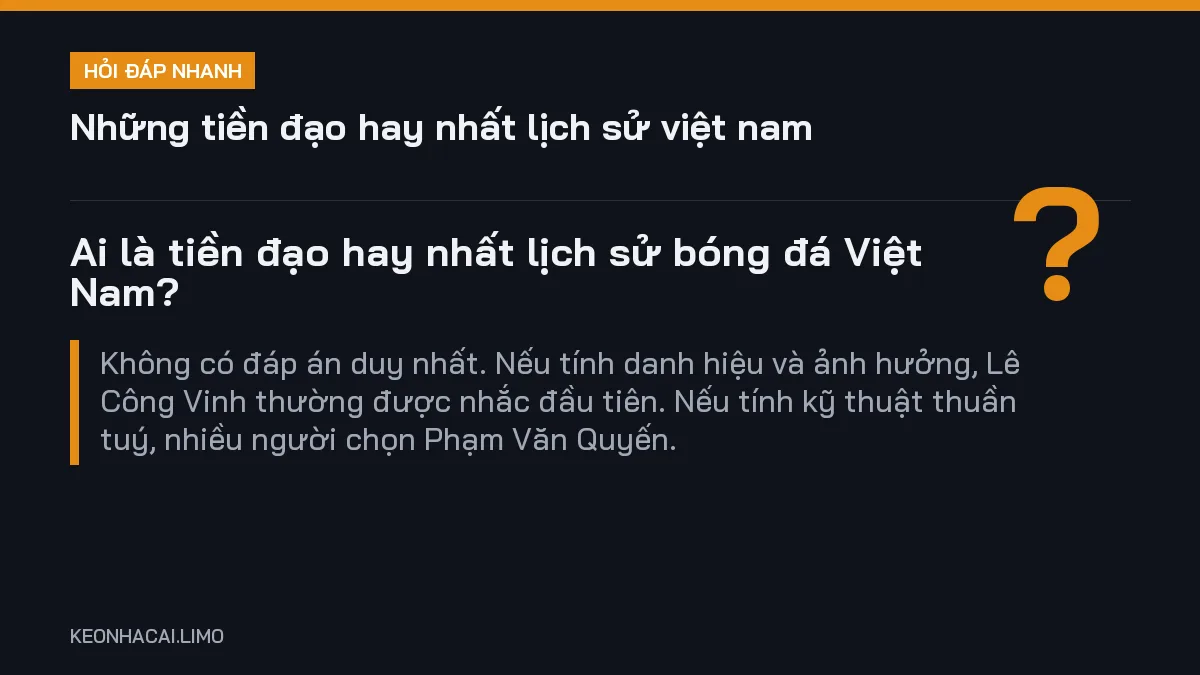 Hỏi đáp nhanh những tiền đạo hay nhất lịch sử việt nam: Ai là tiền đạo hay nhất lịch sử bóng đá Việt Nam