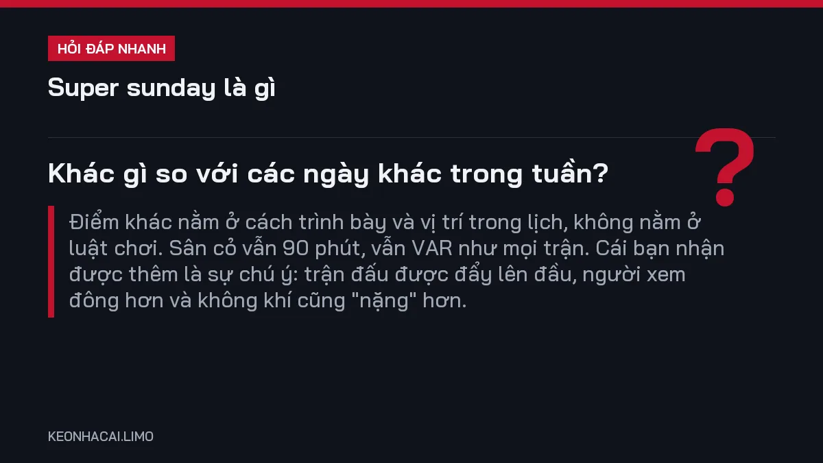 Hỏi đáp nhanh super sunday là gì: Khác gì so với các ngày khác trong tuần