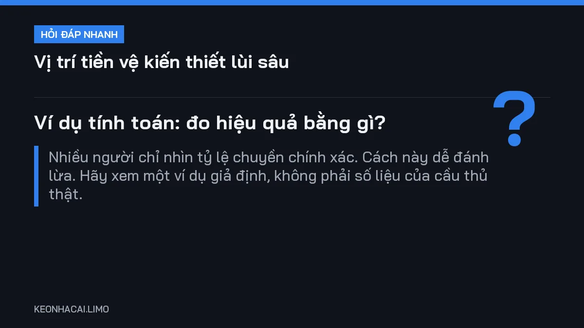 Hỏi đáp nhanh vị trí tiền vệ kiến thiết lùi sâu: Ví dụ tính toán: đo hiệu quả bằng gì