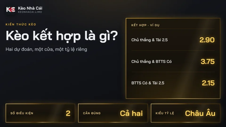 Kèo kết hợp là gì? Vì sao tỷ lệ không bằng tích hai cửa