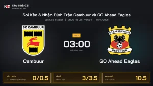 Soi kèo Cambuur vs GO Ahead Eagles 3h00 ngày 1/11 Giải Vđqg Hà Lan 2026/27 Vòng 11