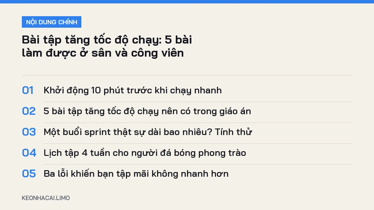 Tóm tắt nội dung bài tập tăng tốc độ chạy, 5 ý chính cần biết