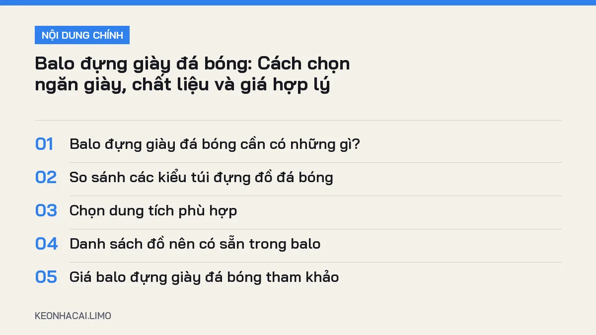 Tóm tắt nội dung balo đựng giày đá bóng, 5 ý chính cần biết