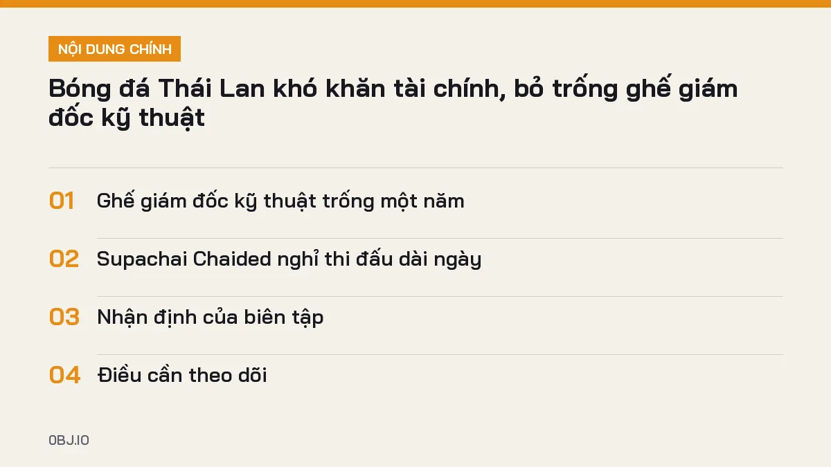 Tóm tắt nội dung bóng đá Thái Lan khó khăn tài chính, 4 ý chính cần biết