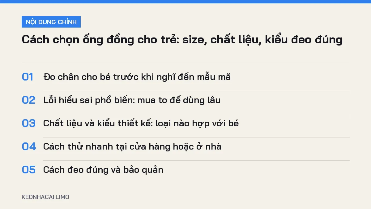 Tóm tắt nội dung cách chọn ống đồng cho trẻ, 5 ý chính cần biết