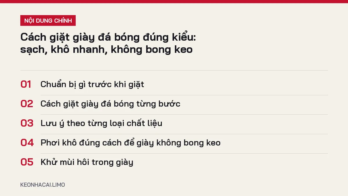 Tóm tắt nội dung cách giặt giày đá bóng, 5 ý chính cần biết