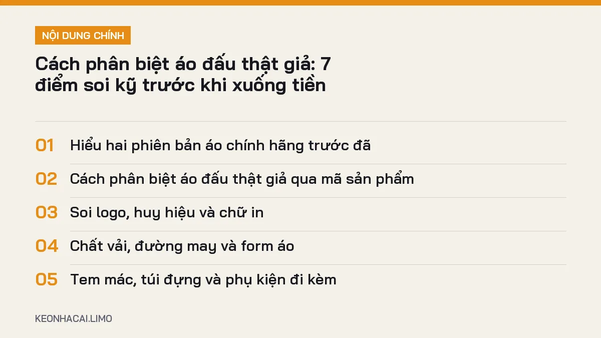 Tóm tắt nội dung cách phân biệt áo đấu thật giả, 5 ý chính cần biết