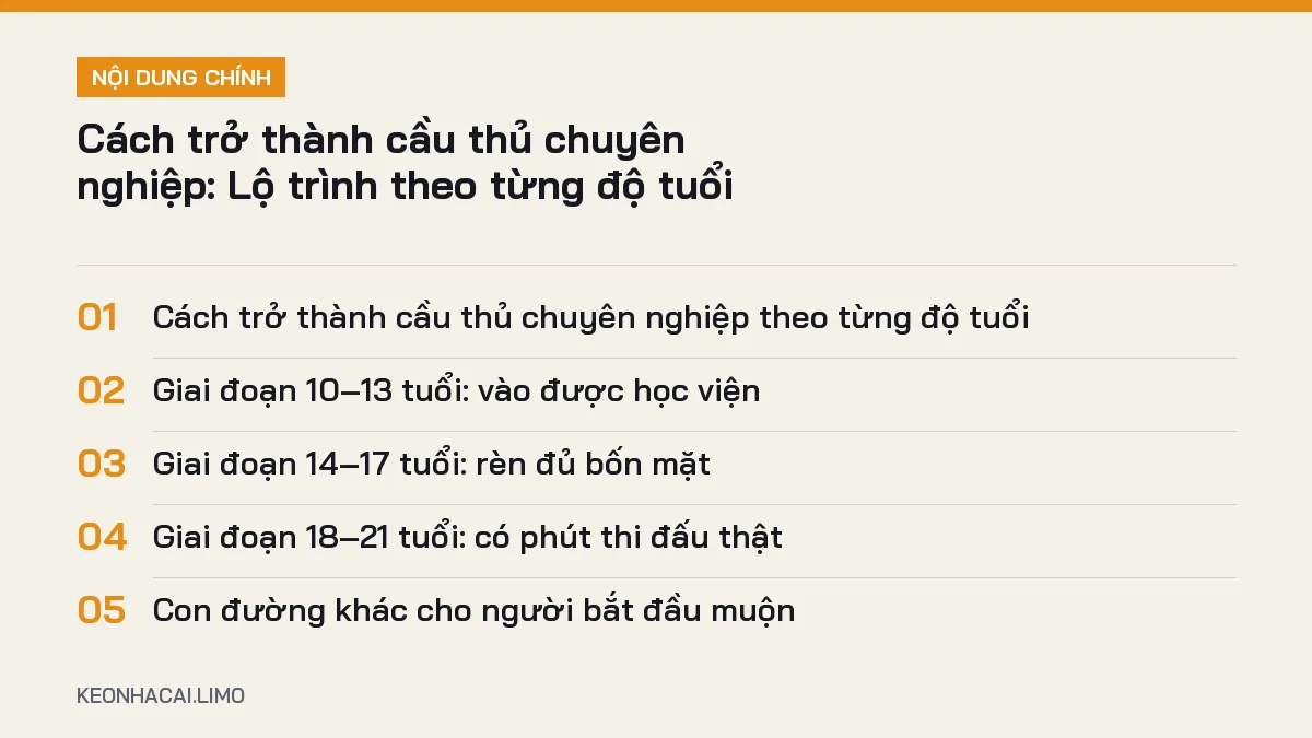 Tóm tắt nội dung cách trở thành cầu thủ chuyên nghiệp, 5 ý chính cần biết