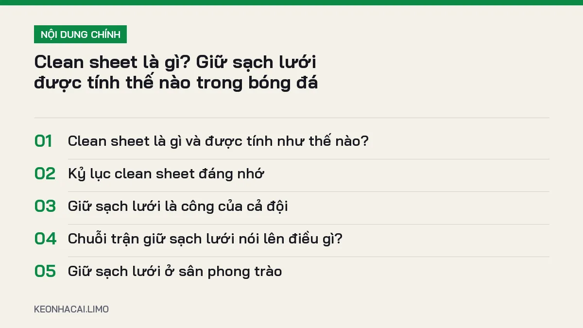 Tóm tắt nội dung clean sheet là gì, 5 ý chính cần biết