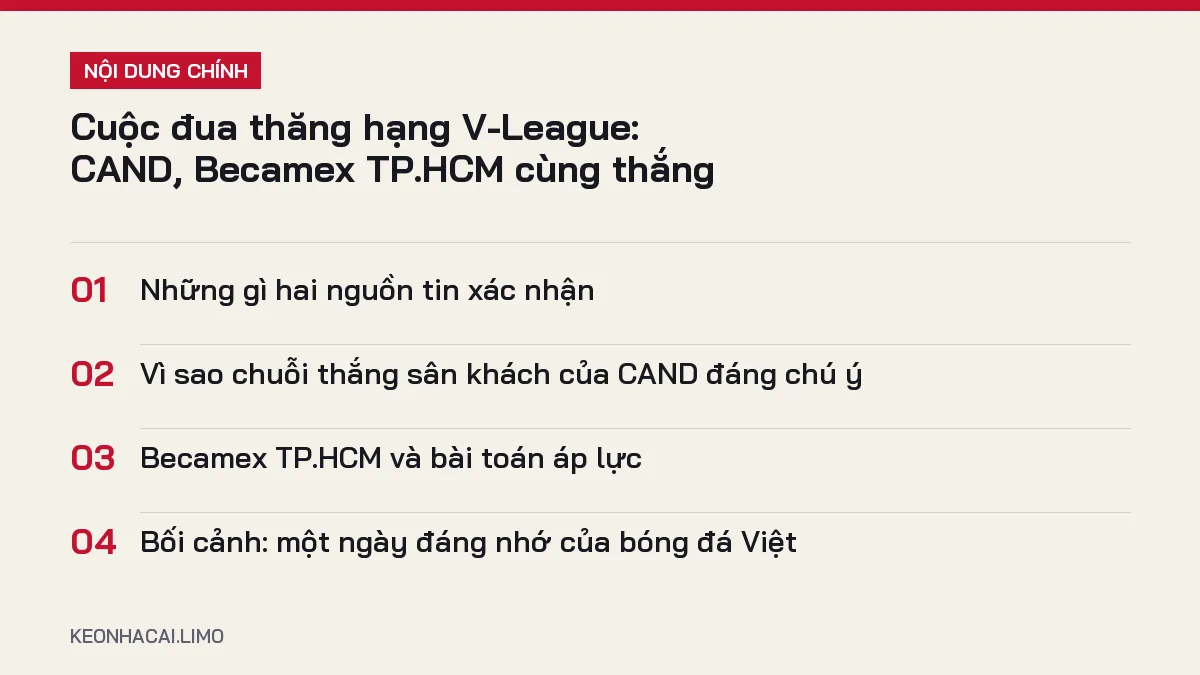 Tóm tắt nội dung cuộc đua thăng hạng V-League, 4 ý chính cần biết