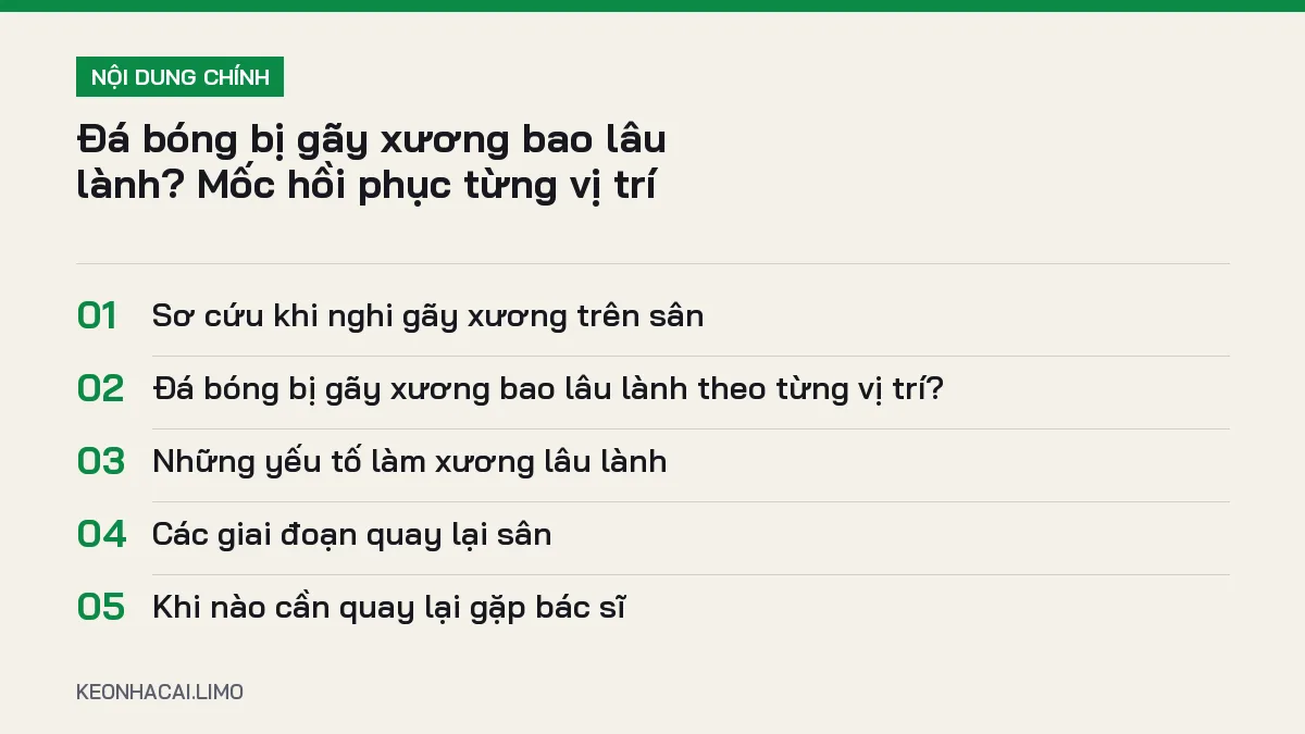 Tóm tắt nội dung đá bóng bị gãy xương bao lâu lành, 5 ý chính cần biết