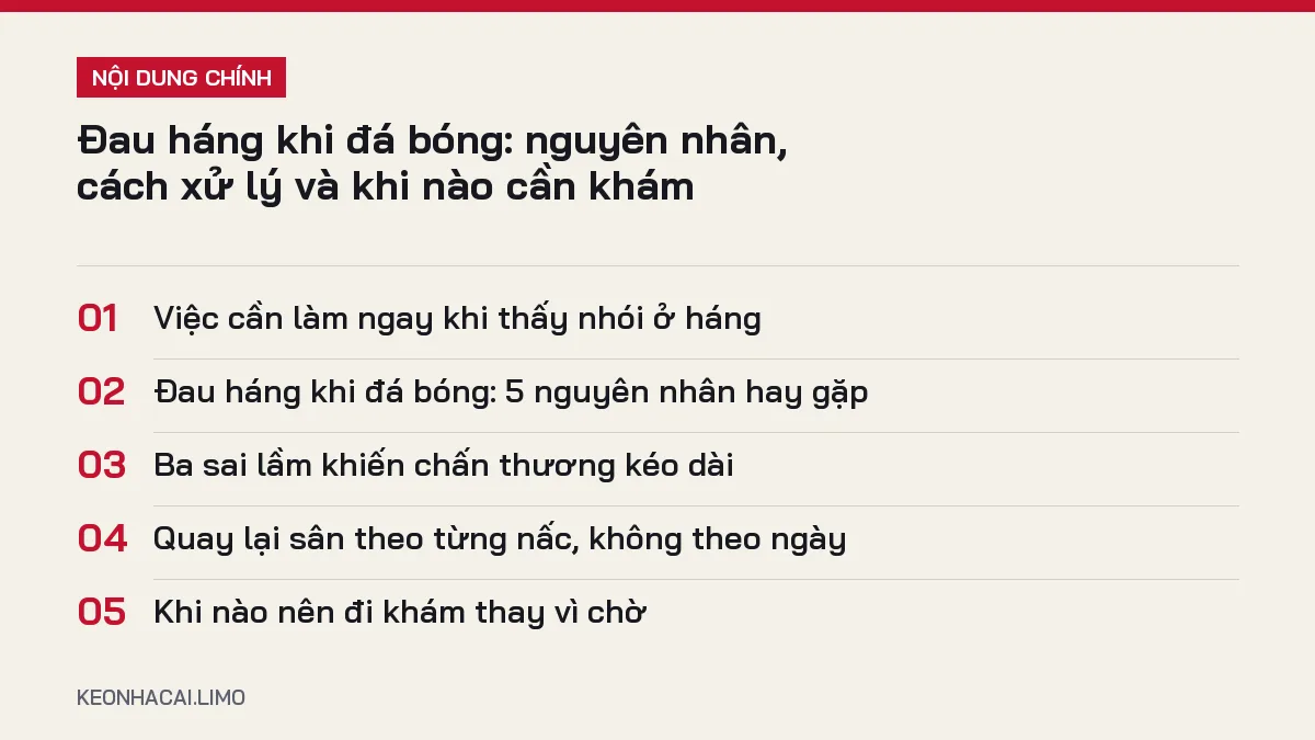 Tóm tắt nội dung đau háng khi đá bóng, 5 ý chính cần biết