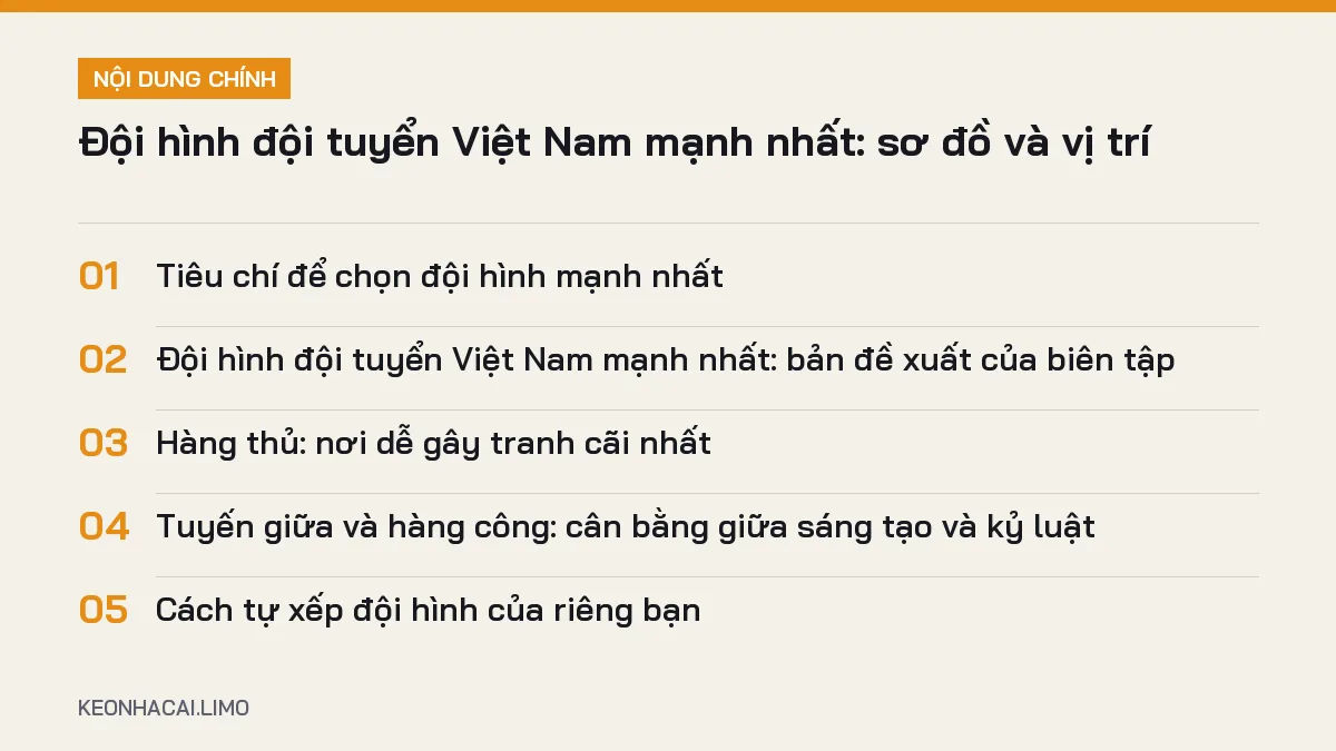 Tóm tắt nội dung đội hình đội tuyển việt nam mạnh nhất, 5 ý chính cần biết