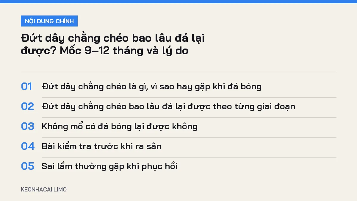 Tóm tắt nội dung đứt dây chằng chéo bao lâu đá lại được, 5 ý chính cần biết