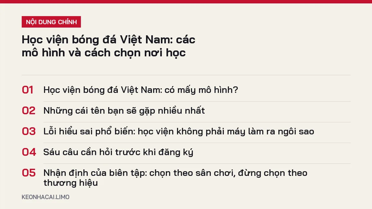 Tóm tắt nội dung học viện bóng đá việt nam, 5 ý chính cần biết