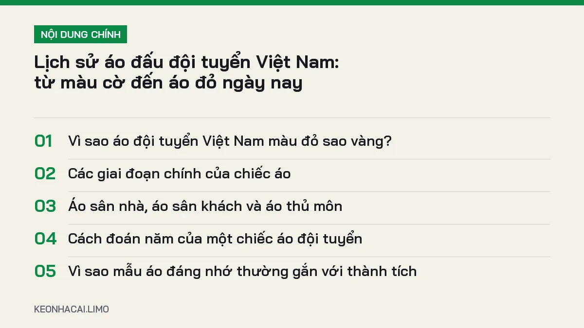 Tóm tắt nội dung lịch sử áo đấu đội tuyển việt nam, 5 ý chính cần biết