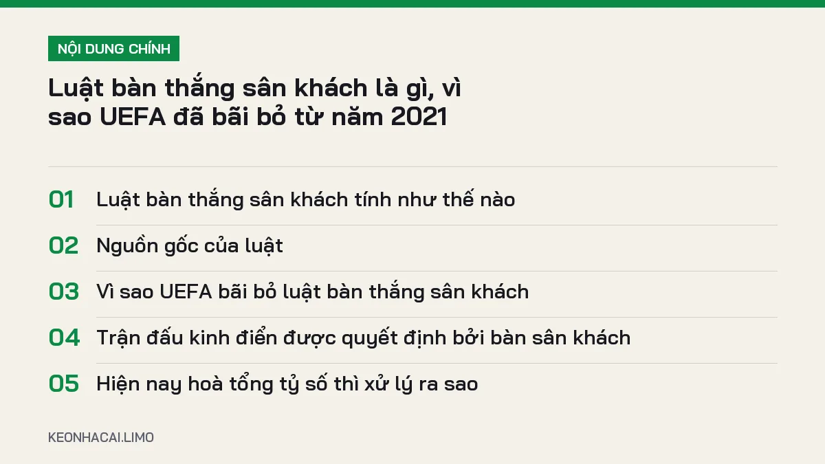 Tóm tắt nội dung luật bàn thắng sân khách, 5 ý chính cần biết
