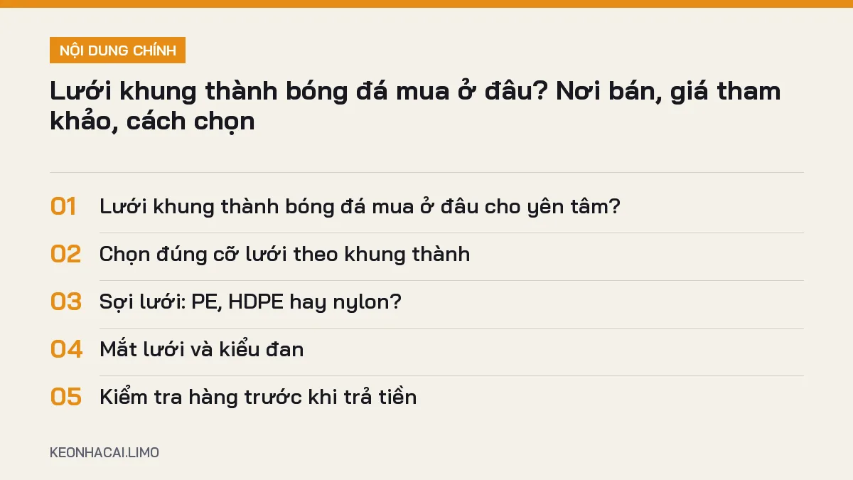 Tóm tắt nội dung lưới khung thành bóng đá mua ở đâu, 5 ý chính cần biết