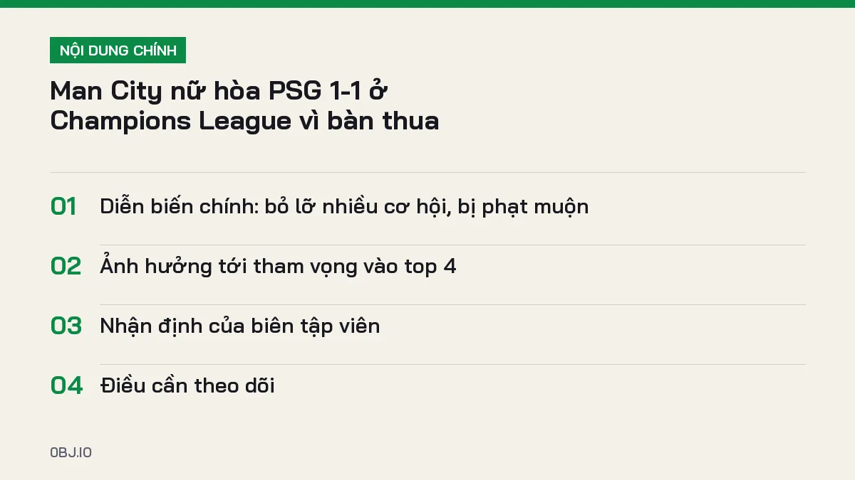 Tóm tắt nội dung Man City nữ hòa PSG Champions League, 4 ý chính cần biết