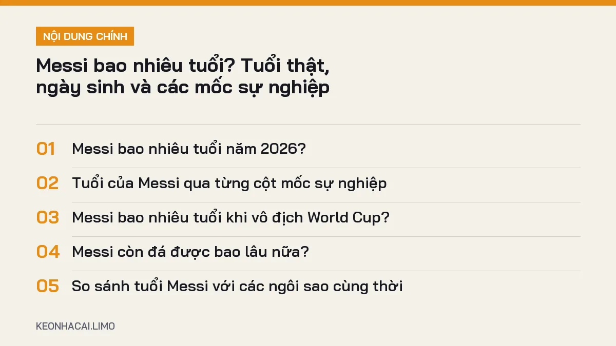 Tóm tắt nội dung messi bao nhiêu tuổi, 5 ý chính cần biết