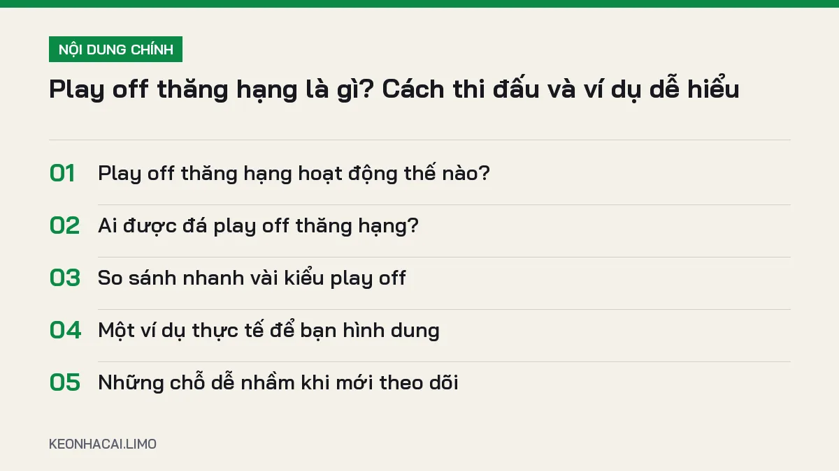 Tóm tắt nội dung play off thăng hạng là gì, 5 ý chính cần biết