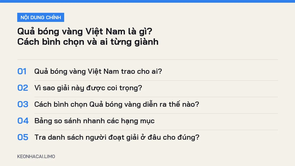 Tóm tắt nội dung quả bóng vàng việt nam, 5 ý chính cần biết