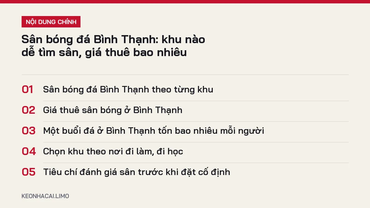 Tóm tắt nội dung sân bóng đá bình thạnh, 5 ý chính cần biết