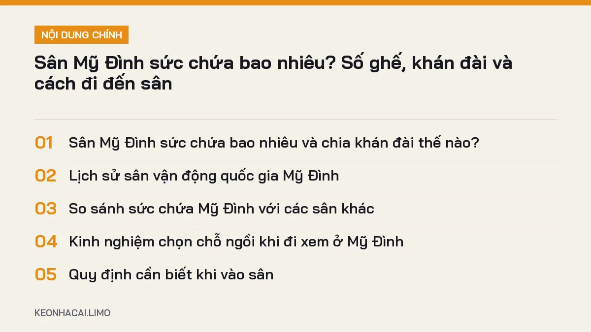 Tóm tắt nội dung sân mỹ đình sức chứa bao nhiêu, 5 ý chính cần biết