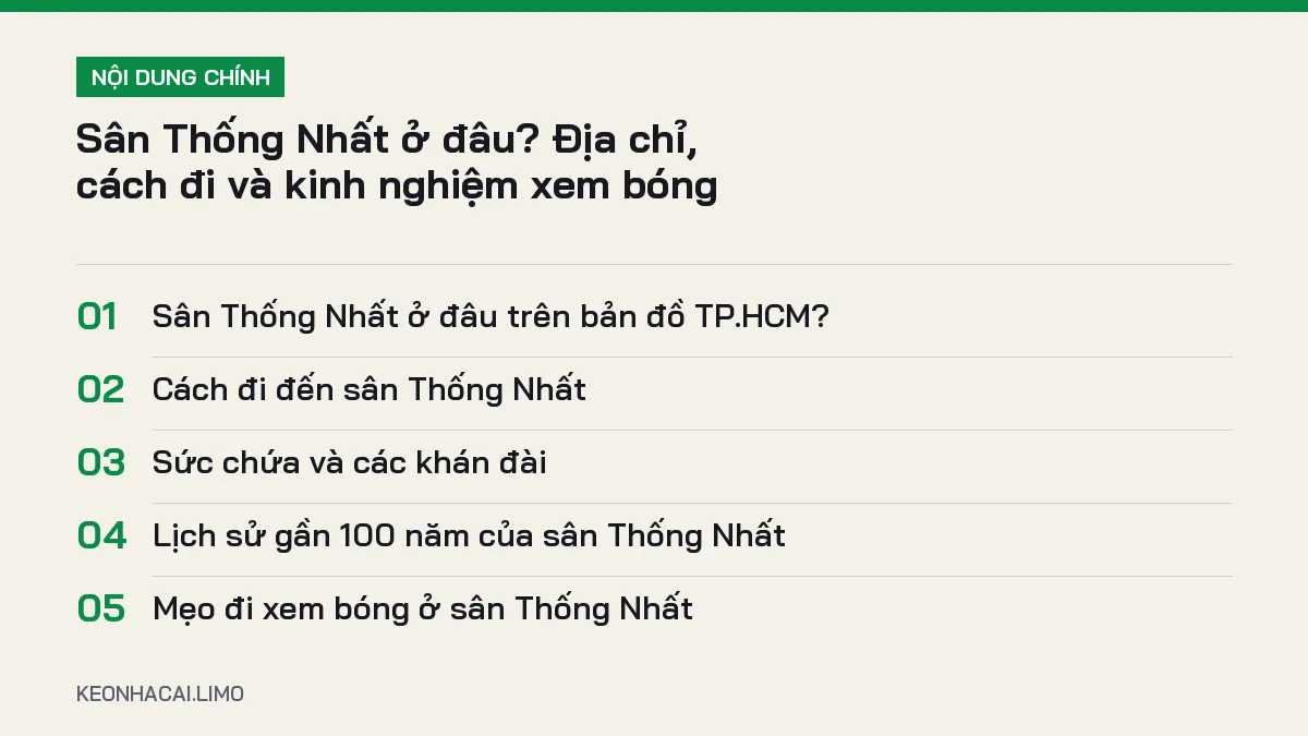 Tóm tắt nội dung sân thống nhất ở đâu, 5 ý chính cần biết