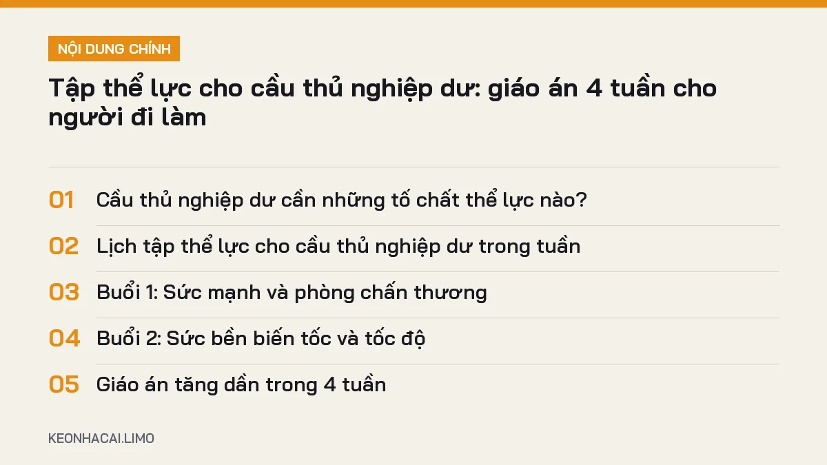 Tóm tắt nội dung tập thể lực cho cầu thủ nghiệp dư, 5 ý chính cần biết