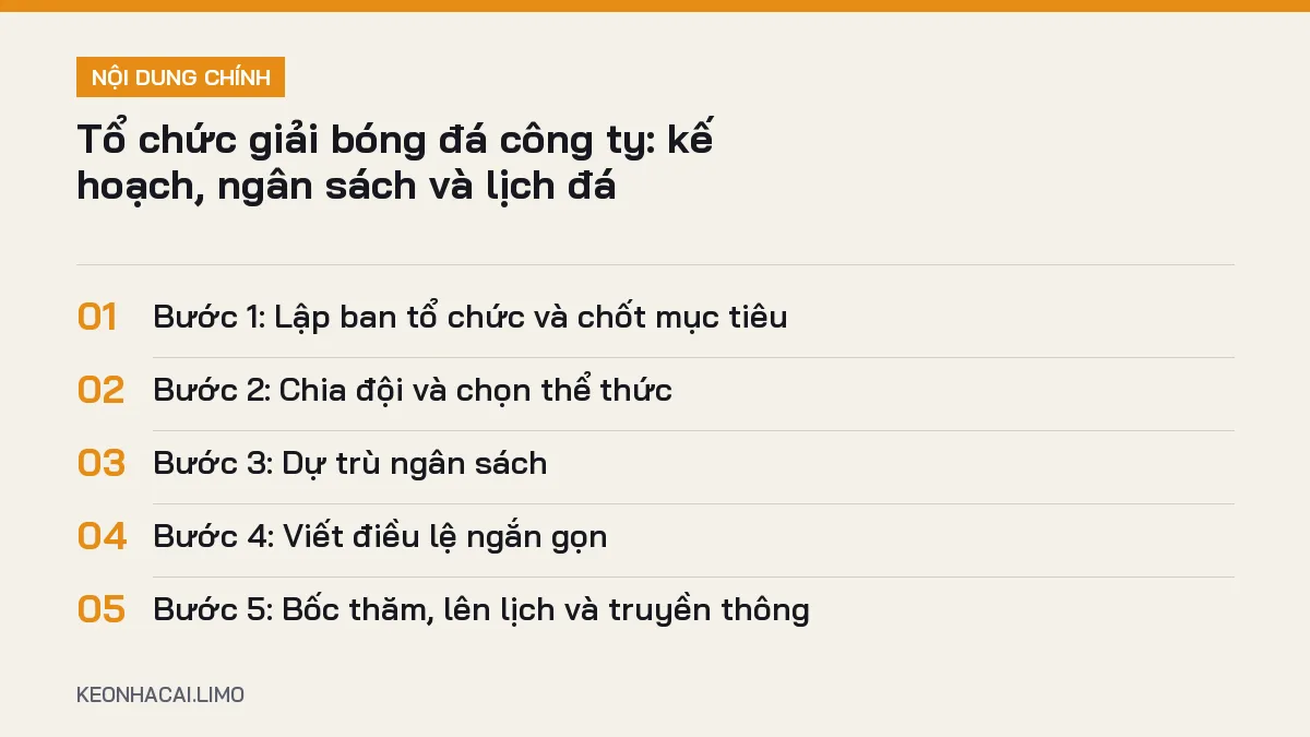 Tóm tắt nội dung tổ chức giải bóng đá công ty, 5 ý chính cần biết