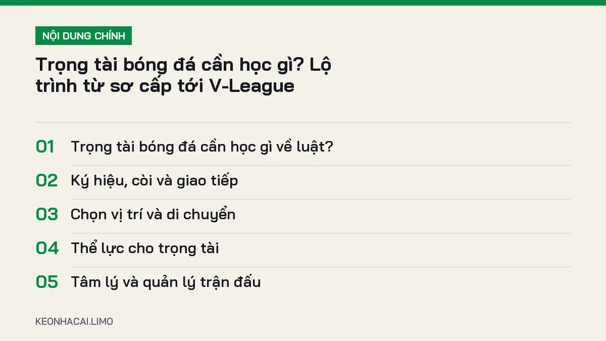 Tóm tắt nội dung trọng tài bóng đá cần học gì, 5 ý chính cần biết