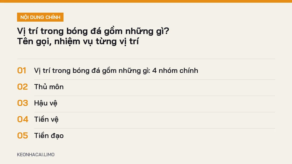 Tóm tắt nội dung vị trí trong bóng đá gồm những gì, 5 ý chính cần biết