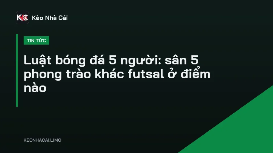Trận đấu sân 5 cỏ nhân tạo áp dụng luật bóng đá 5 người